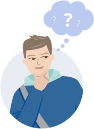 Man thinking with a thought bubble above his head